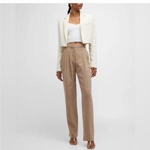 A.L.C. Fynn Plaid Straight-Leg Pants in Tawny Plaid 6 NWOT